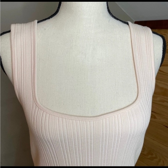 Vince Rib Sweetheart Neck Camisole Dress Blush Petal Pink Large NWT - Picture 3 of 8